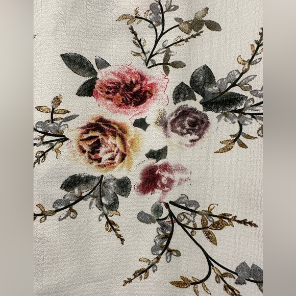 Floral Print Petal sleeve fold Pleated detail Blouse-XXL - Picture 4 of 7